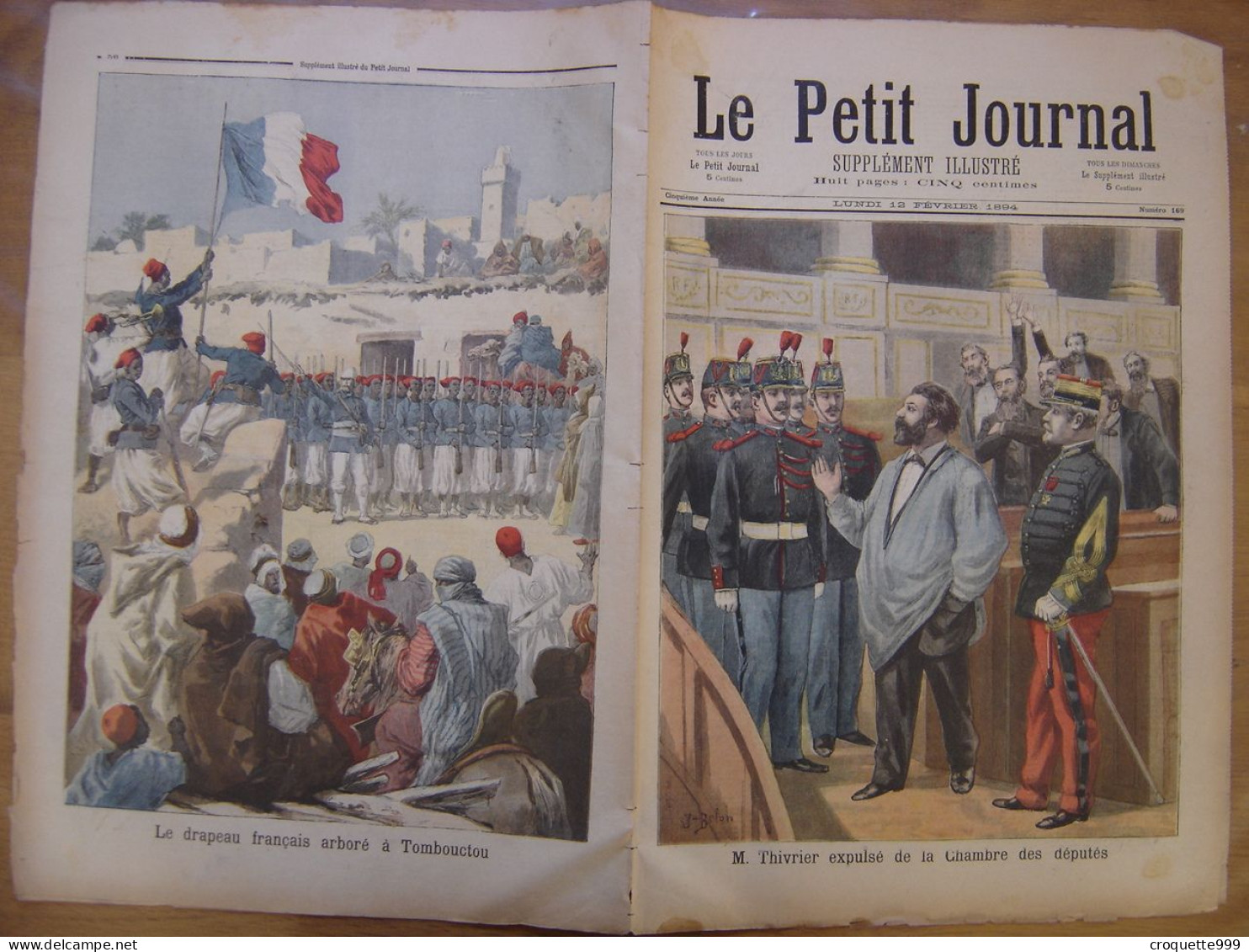 1894 LE PETIT JOURNAL 169 Thivrier Expulse Chambre Deputes Drapeau Français Tombouctou - 1850 - 1899