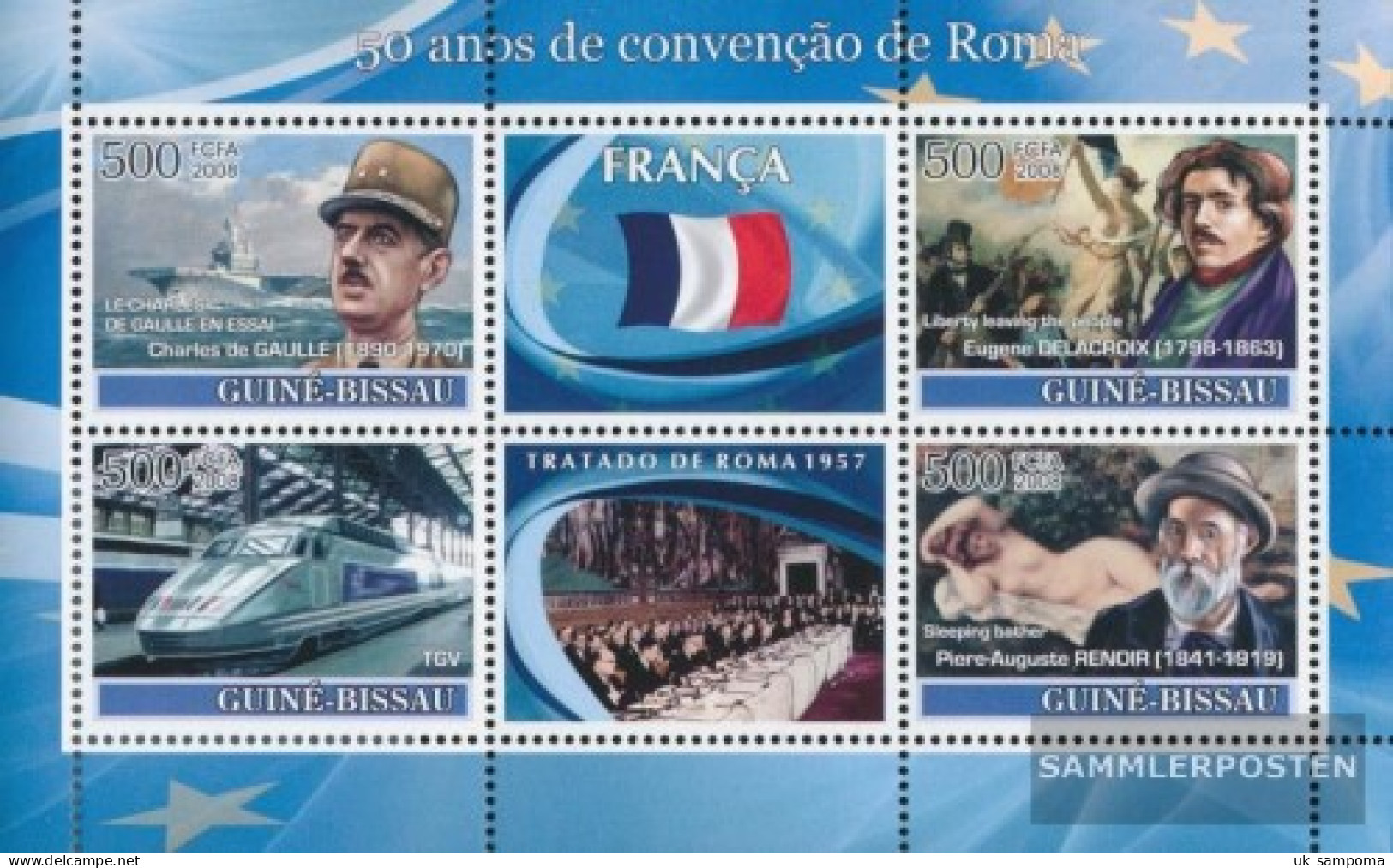 Guinea-Bissau 3756-3759 Sheetlet (complete. Issue) Unmounted Mint / Never Hinged 2008 Militärschiff, TGV, Renoir - Guinée-Bissau