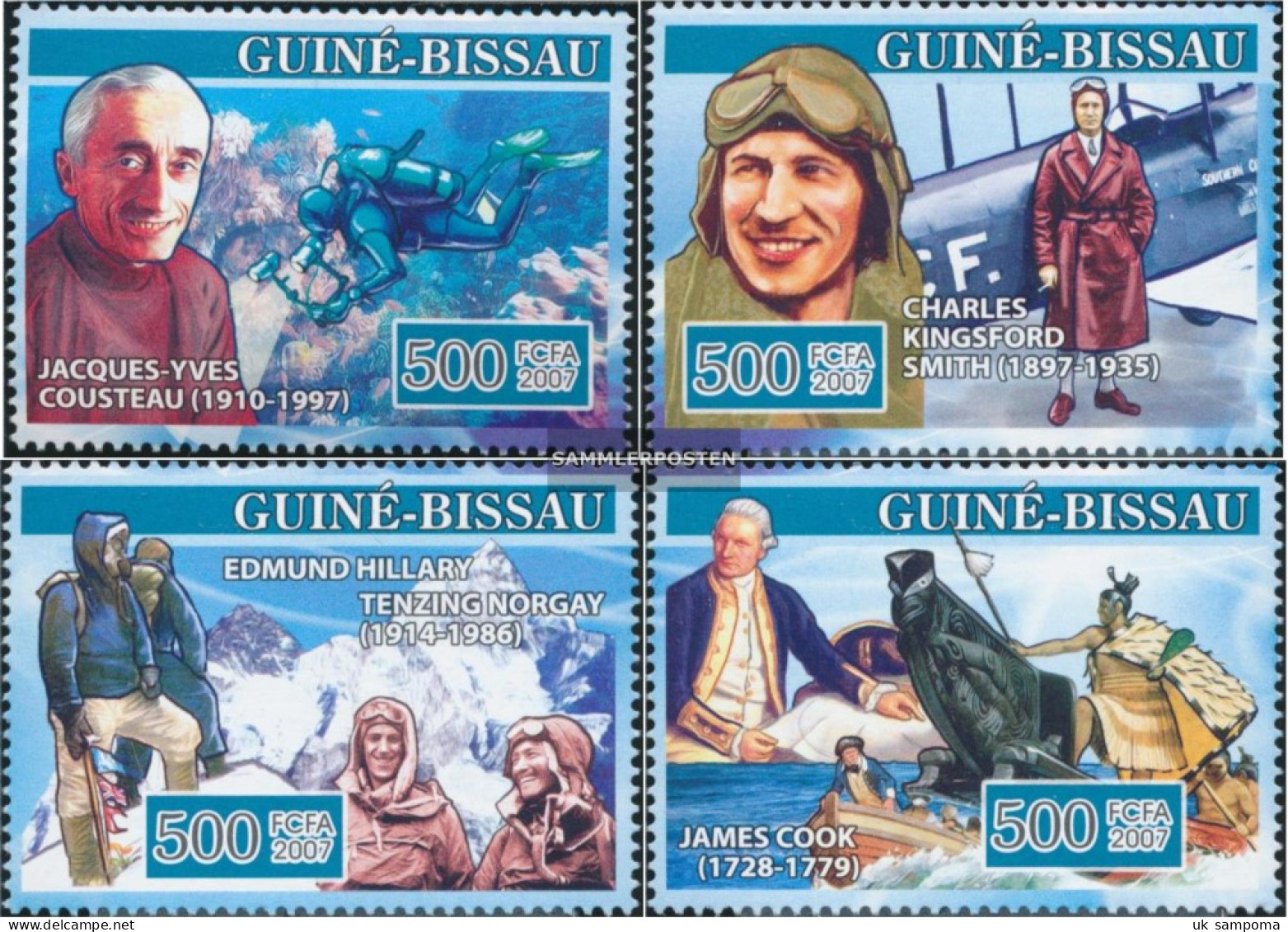Guinea-Bissau 3510-3513 (complete. Issue) Unmounted Mint / Never Hinged 2007 Famous Sailor - Guinée-Bissau