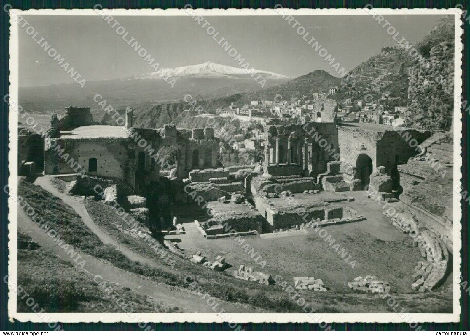 Messina Taormina Teatro Greco Romano FG Foto Cartolina KB5207 - Messina