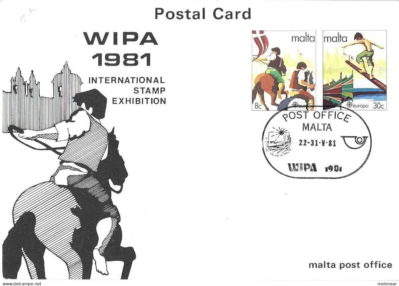 Postzegels > Europa > Malta  Kaart Wipa 1981 Mer 2 Postzegels (16897) - Malte