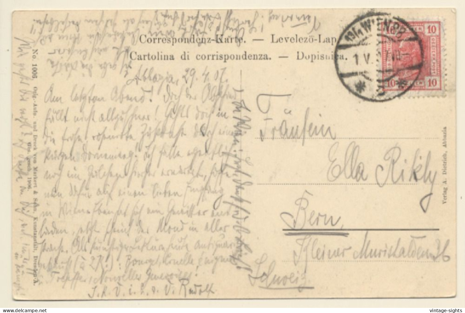 Abbazia - Istria / Croatia: Königin Elisabeth Fels (Vintage PC 1907) - Kroatien