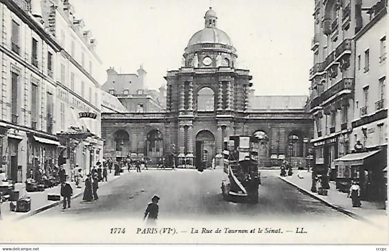 CPA Paris La Rue De Tournon Et Le Sénat - Arrondissement: 06