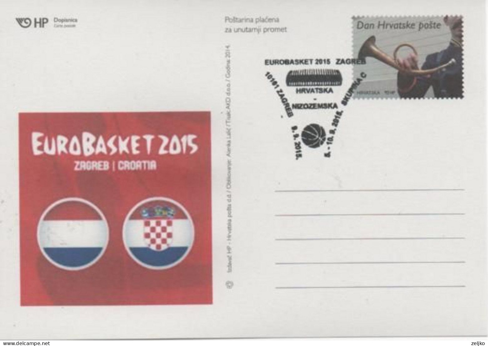 Croatia, Basketball, European Championship 2015, Group C Zagreb, Match Croatia-Netherlands - Baloncesto