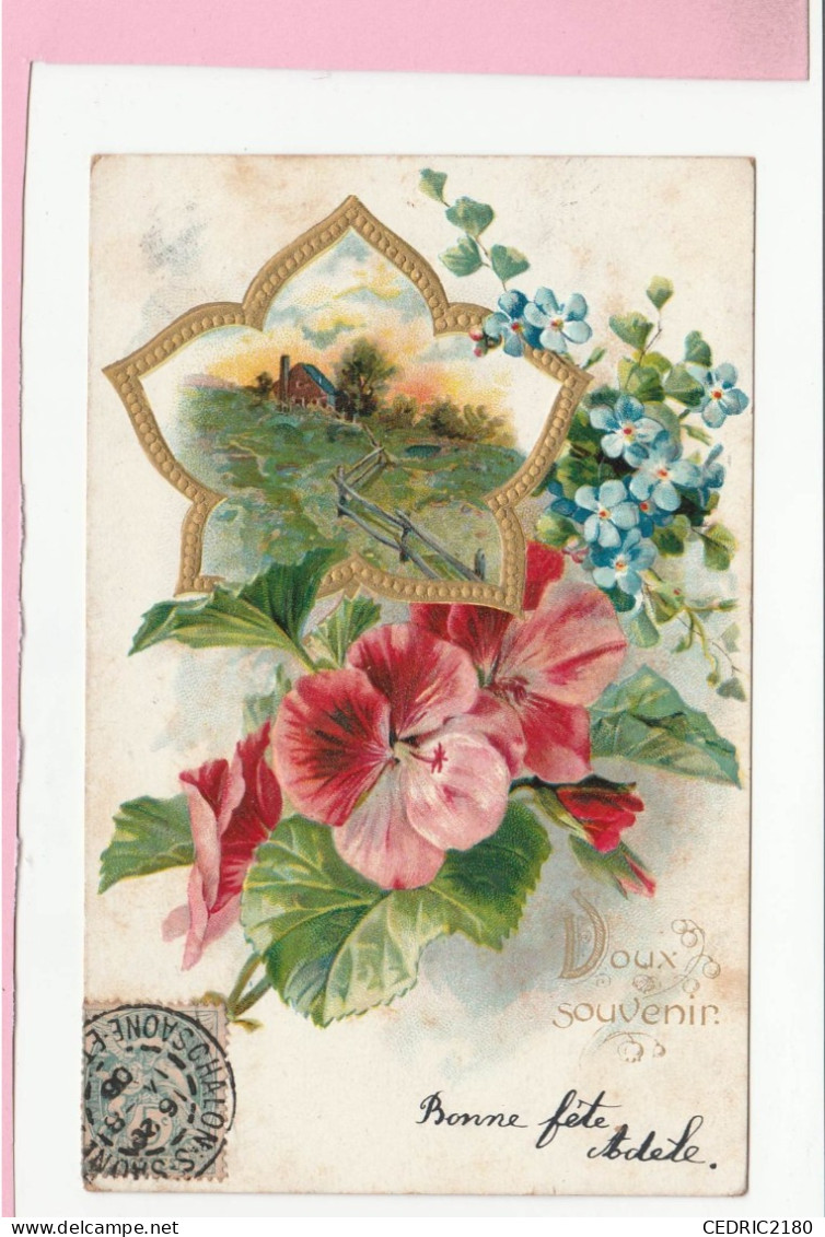 CARTE DOUX SOUVENIR GAUFREE - Souvenir De...