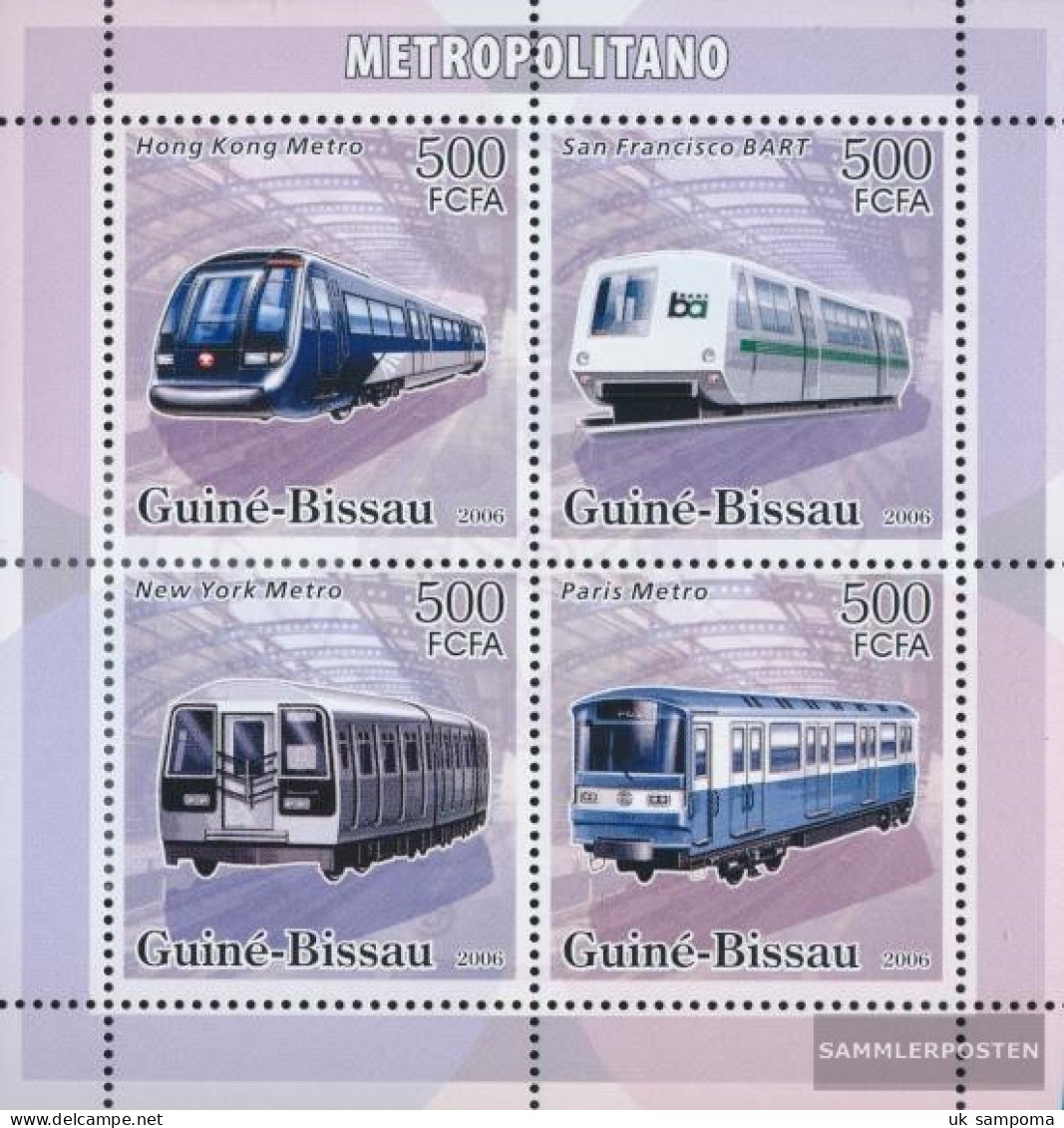 Guinea-Bissau 3366-3369 Sheetlet (complete. Issue) Unmounted Mint / Never Hinged 2006 Metro-U-Railways - Guinée-Bissau