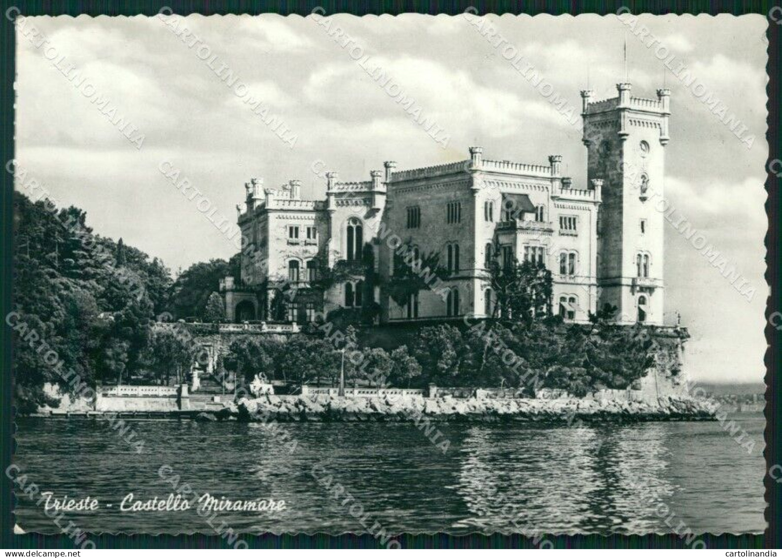 Trieste Città Castello Miramare ABRASA PIEGHINE FG Foto Cartolina KB5224 - Trieste