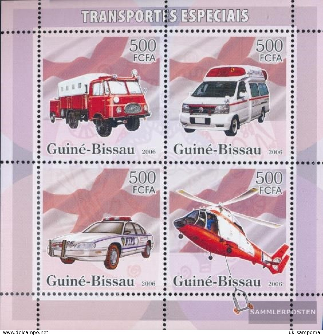 Guinea-Bissau 3358-3361 Sheetlet (complete. Issue) Unmounted Mint / Never Hinged 2006 Feuerwehrauto, Ambulances, Polize - Guinée-Bissau