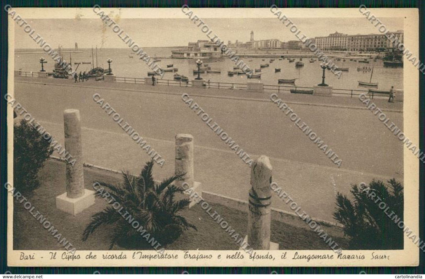 Bari Città Cippo Imperatore Traiano Cartolina ZC1832 - Bari