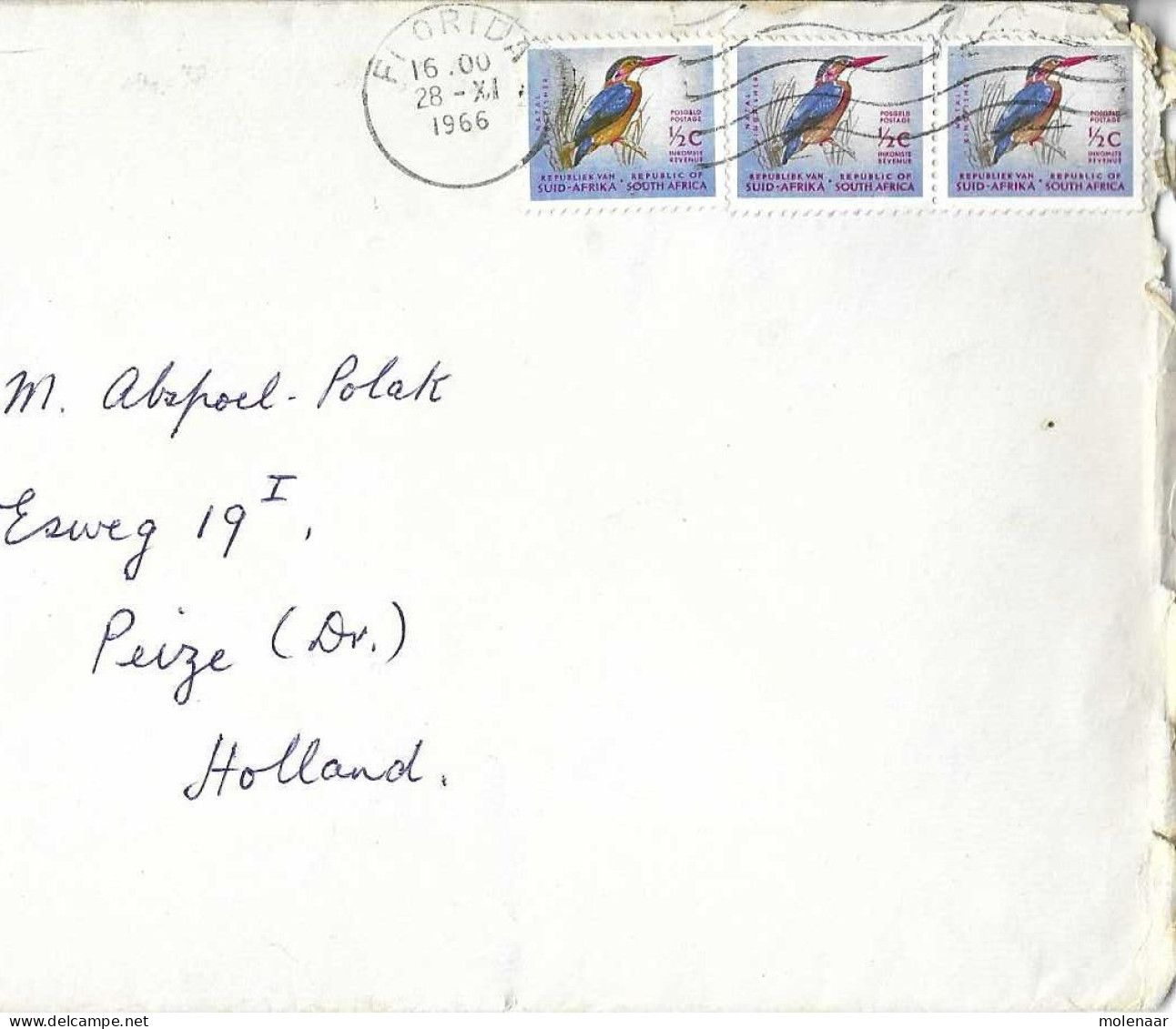 Postzegels > Afrika > Zuid-Afrika (1961-...) >brief Uit 1966 Met 3 Postzegels (16898) - Cartas & Documentos