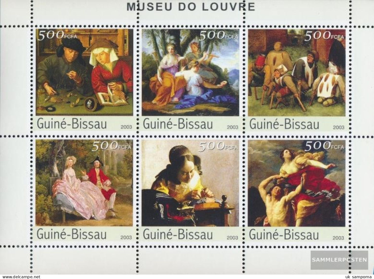 Guinea-Bissau 2694-2699 Sheetlet (complete. Issue) Unmounted Mint / Never Hinged 2003 Louvre - Guinea-Bissau