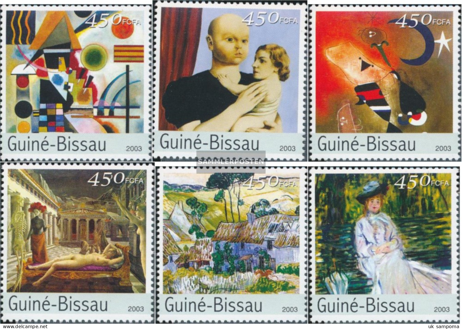 Guinea-Bissau 2676-2681 (complete. Issue) Unmounted Mint / Never Hinged 2003 Paintings (Museum Of Tate) - Guinée-Bissau