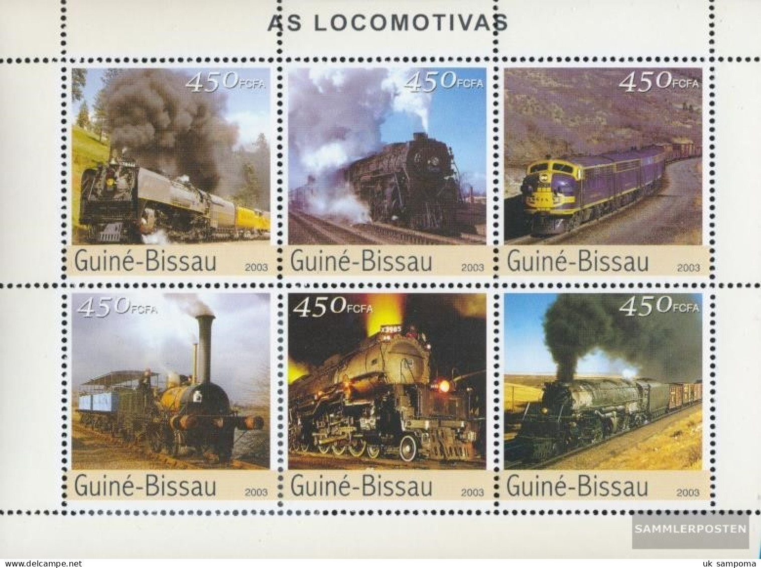 Guinea-Bissau 2644-2649 Sheetlet (complete. Issue) Unmounted Mint / Never Hinged 2003 Trains - Guinea-Bissau