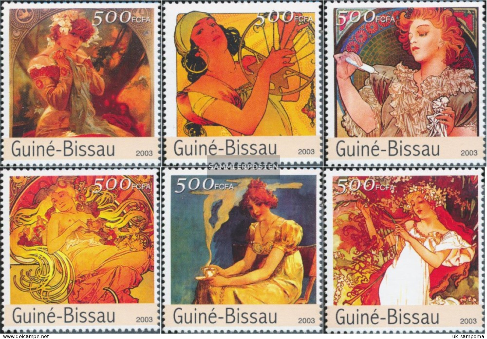 Guinea-Bissau 2555-2560 (complete. Issue) Unmounted Mint / Never Hinged 2003 Paintings Of Mucha - Guinea-Bissau