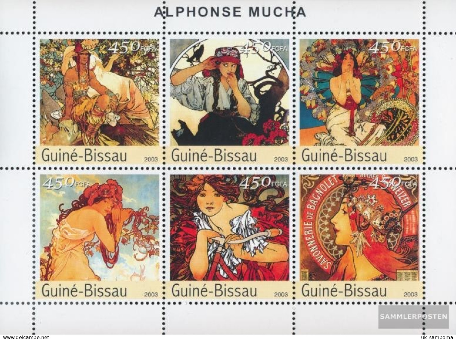 Guinea-Bissau 2549-2554 Sheetlet (complete. Issue) Unmounted Mint / Never Hinged 2003 Paintings Of Mucha - Guinea-Bissau