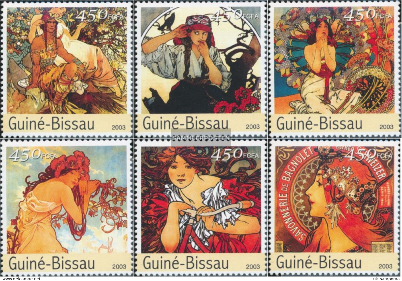 Guinea-Bissau 2549-2554 (complete. Issue) Unmounted Mint / Never Hinged 2003 Paintings Of Mucha - Guinea-Bissau