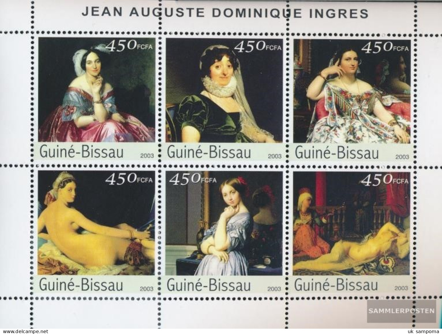 Guinea-Bissau 2543-2548 Sheetlet (complete. Issue) Unmounted Mint / Never Hinged 2003 Paintings Of Ingres - Guinea-Bissau