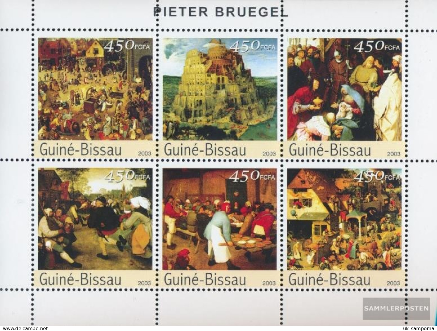 Guinea-Bissau 2537-2542 Sheetlet (complete. Issue) Unmounted Mint / Never Hinged 2003 Paintings Of Bruegel - Guinea-Bissau