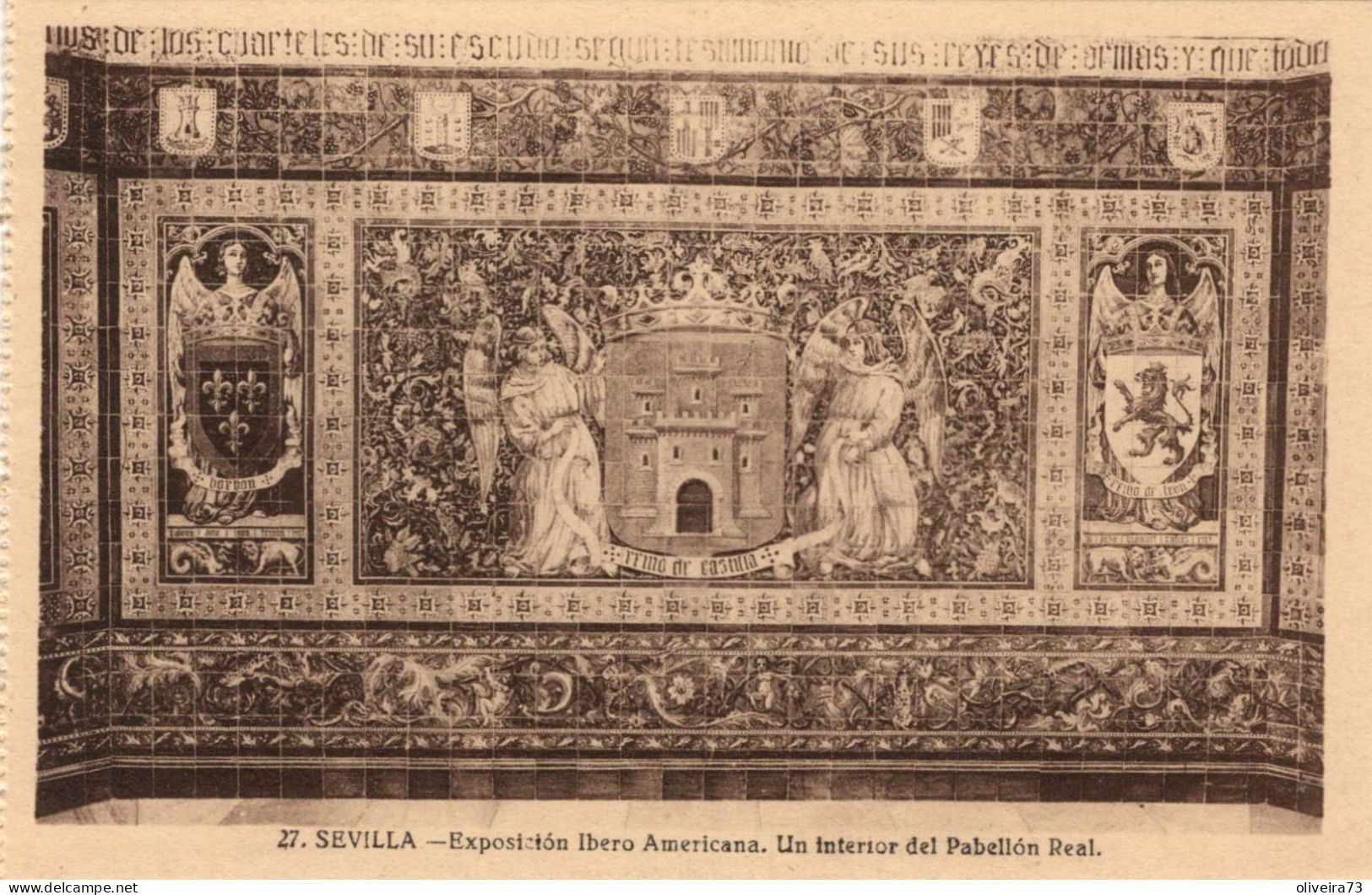 SEVILLA - Exposición Ibero Americana. Un Interior Del Palacio Real - Sevilla