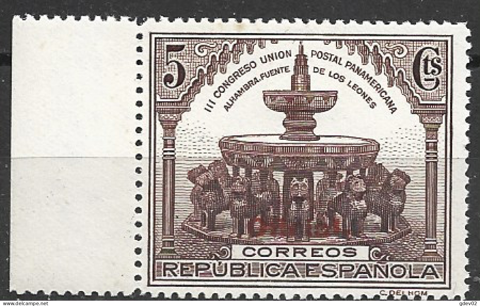 ES620SABH-L4258-TARTESCULT.Spain Espagne.PANAMERICANA .FUENTE DE LOS LEONES.GRANADA.1931.(Ed 620**)s/c. LUJO - Beeldhouwkunst