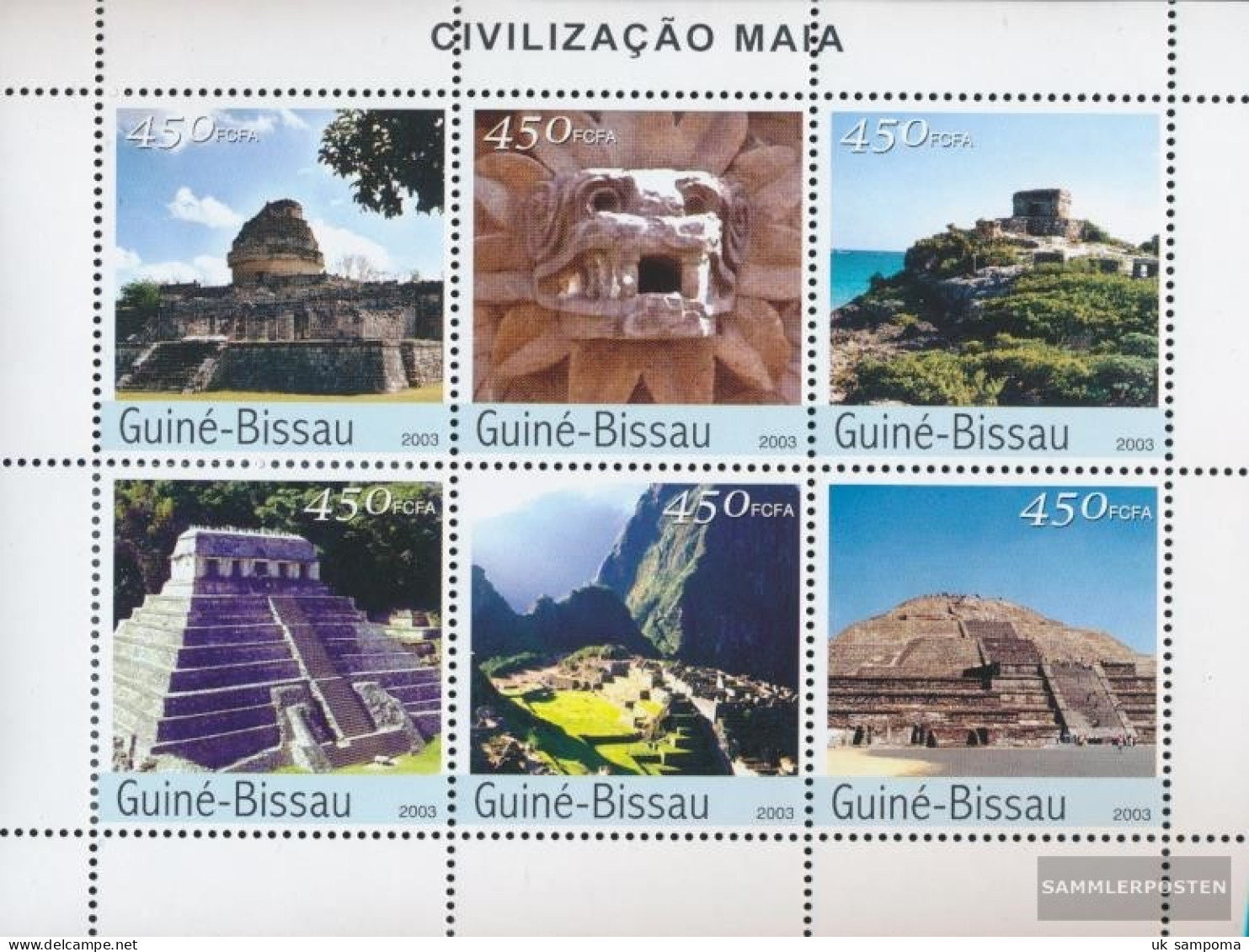 Guinea-Bissau 2206-2211 Sheetlet (complete. Issue) Unmounted Mint / Never Hinged 2003 Civilization The Maya - Guinea-Bissau