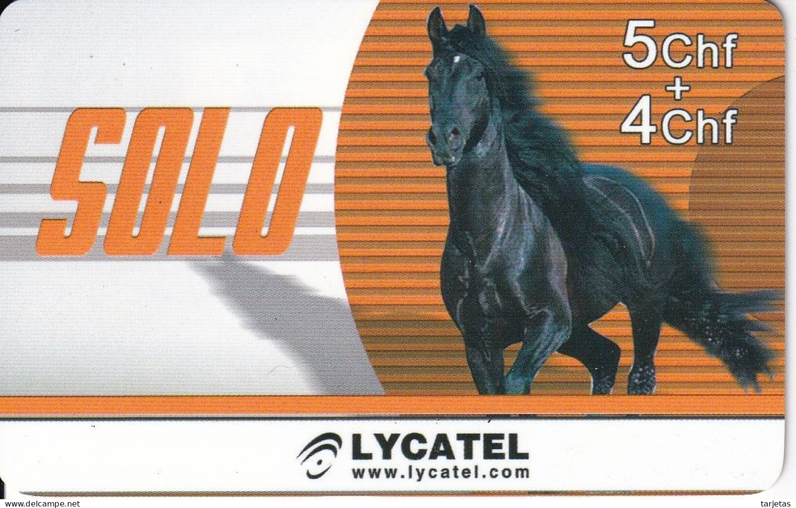 TARJETA DE SUIZA DE LYCATEL DE UN CABALLO (HORSE) - Zwitserland