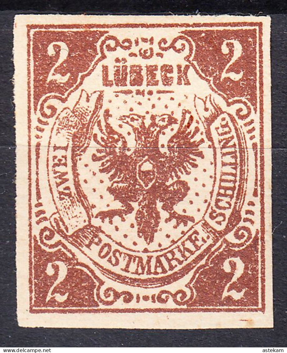 LUBECK 1859, SEPARATE MNH STAMP - MiNo 3 With PERFECT QUALITY, *** - Luebeck