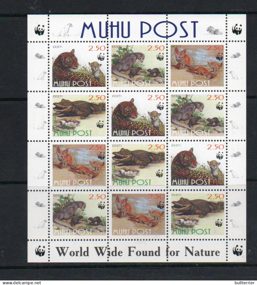 RUSSIA LOCALS - MUHU  POST  - WWF SET OF 4 IN SHEETLET OF 12  MINT NEVER HINGED - Autres & Non Classés