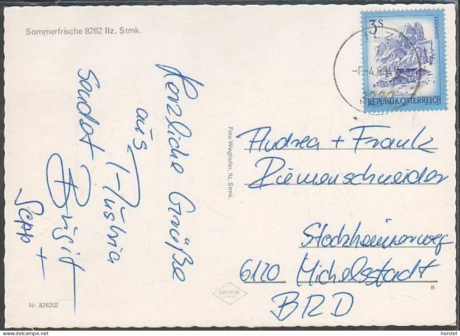 Austria - 8262 Ilz - Ortsansicht Mit Gärtnerei Und Kirche - Nice Stamp - Fürstenfeld