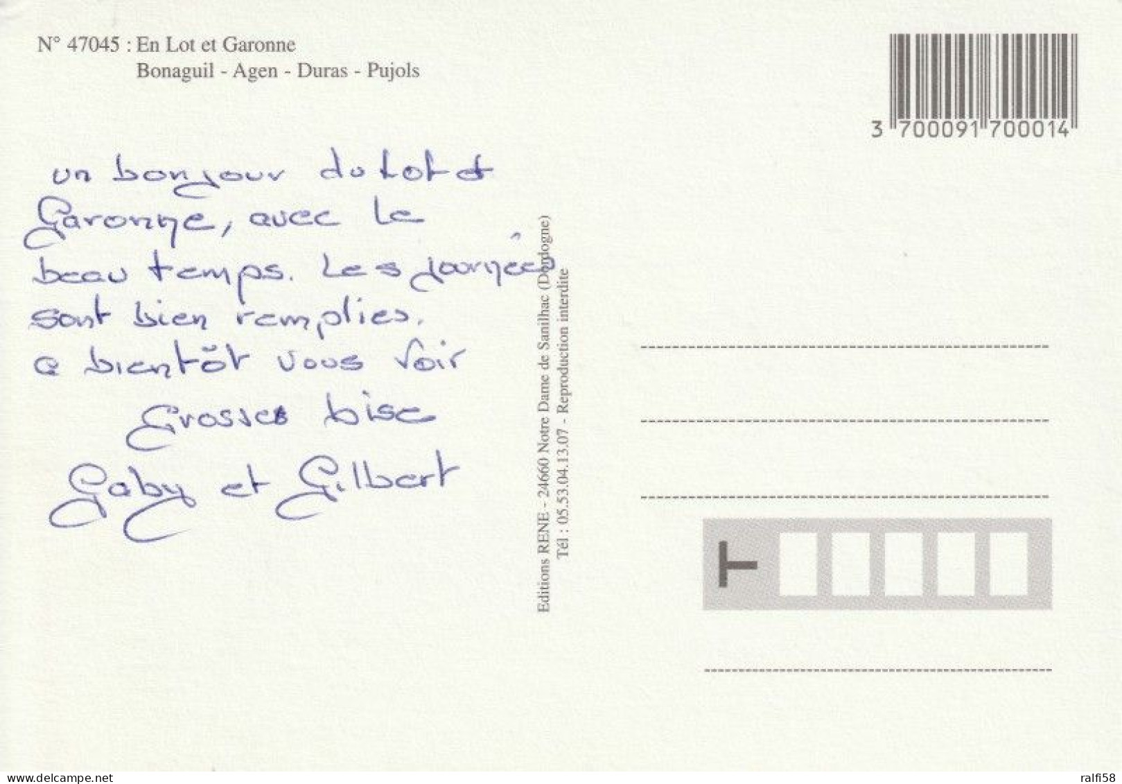 1 Map Of France * 1 Ansichtskarte Mit Der Landkarte  Département Lot-et-Garonne Und Sehenswürdigkeiten Ordnungsnummer 47 - Maps