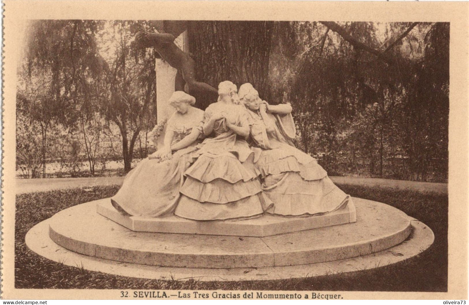 SEVILLA - Las Tres Gracias Del Monumento A Bécquer - Sevilla