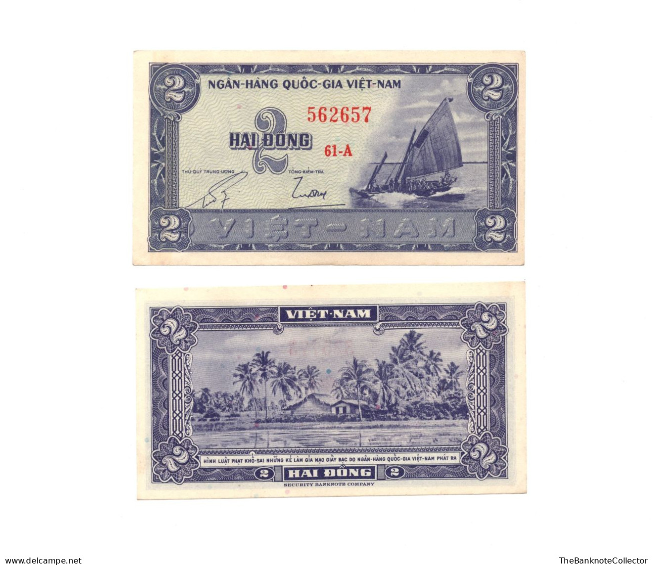 South Vietnam 2 Dong ND 1955 P-12 AUNC - Vietnam