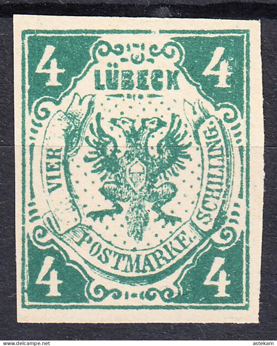LUBECK 1859, SEPARATE MNH STAMP - MiNo 5a Without GLUE And With GOOD QUALITY, ** - Luebeck