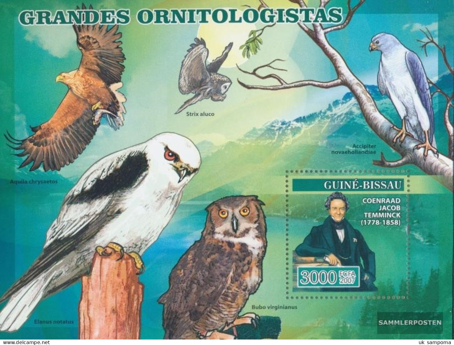 Guinea-Bissau Miniature Sheet 582 (complete. Issue) Unmounted Mint / Never Hinged 2007 Ornithologists Owls Birds Of Prey - Guinea-Bissau