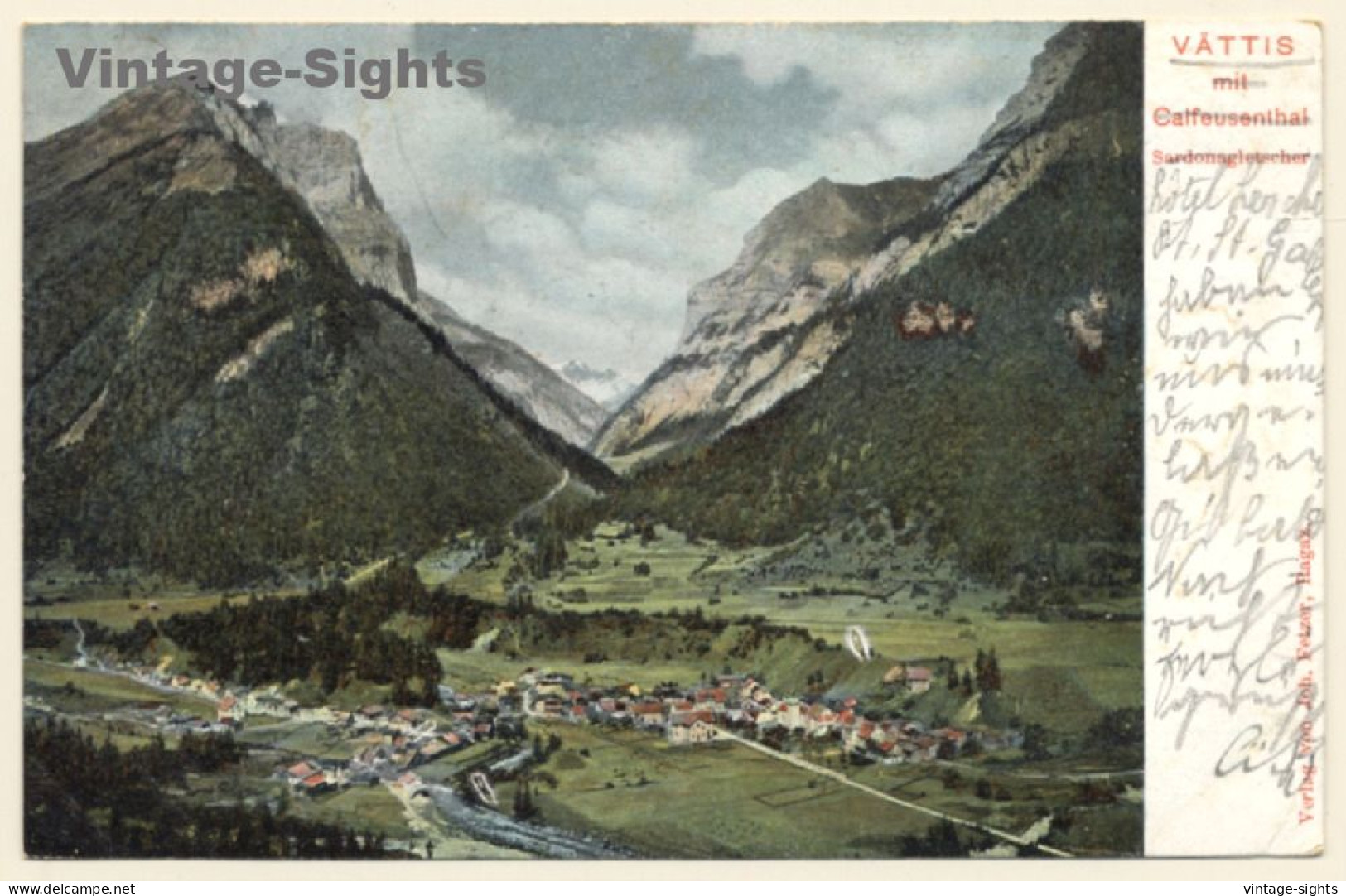 Vättis / Switzerland: Calfeusenthal - Sardonagletscher (Vintage PC 1905) - Pfäfers