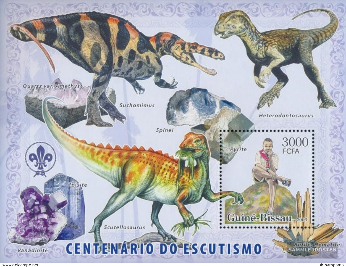 Guinea-Bissau Miniature Sheet 566 (complete. Issue) Unmounted Mint / Never Hinged 2006 Scouts, Dinosaurs, Minerals - Guinea-Bissau