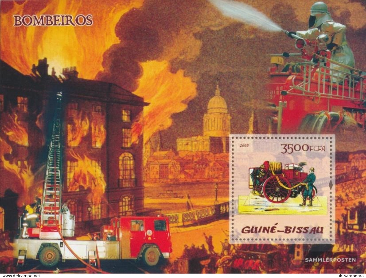 Guinea-Bissau Miniature Sheet 484 (complete. Issue) Unmounted Mint / Never Hinged 2005 Fire Engines - Guinea-Bissau