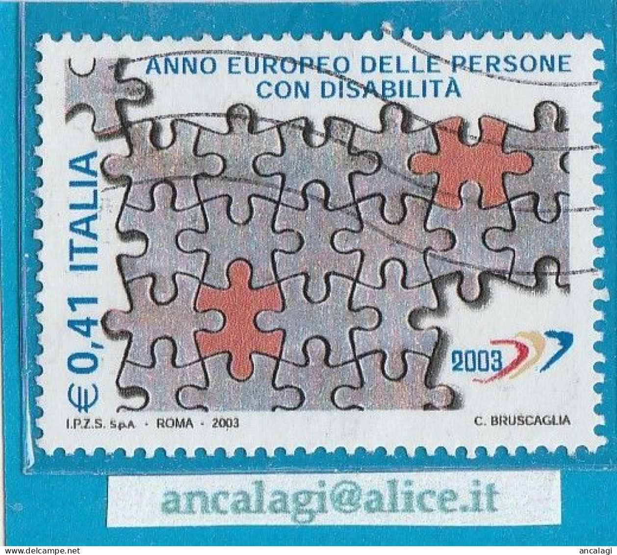 USATI ITALIA 2003 - Ref.0894 "PERSONE CON DISABILITA' " 1 Val. - - 2001-10: Usados