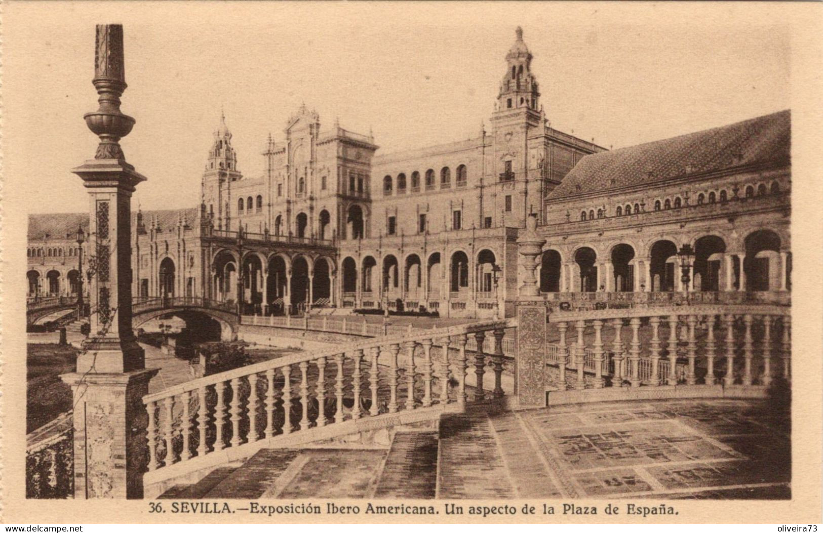 SEVILLA - Exposición Ibero Americana. Un Aspecto De La Plaza De España - Sevilla (Siviglia)