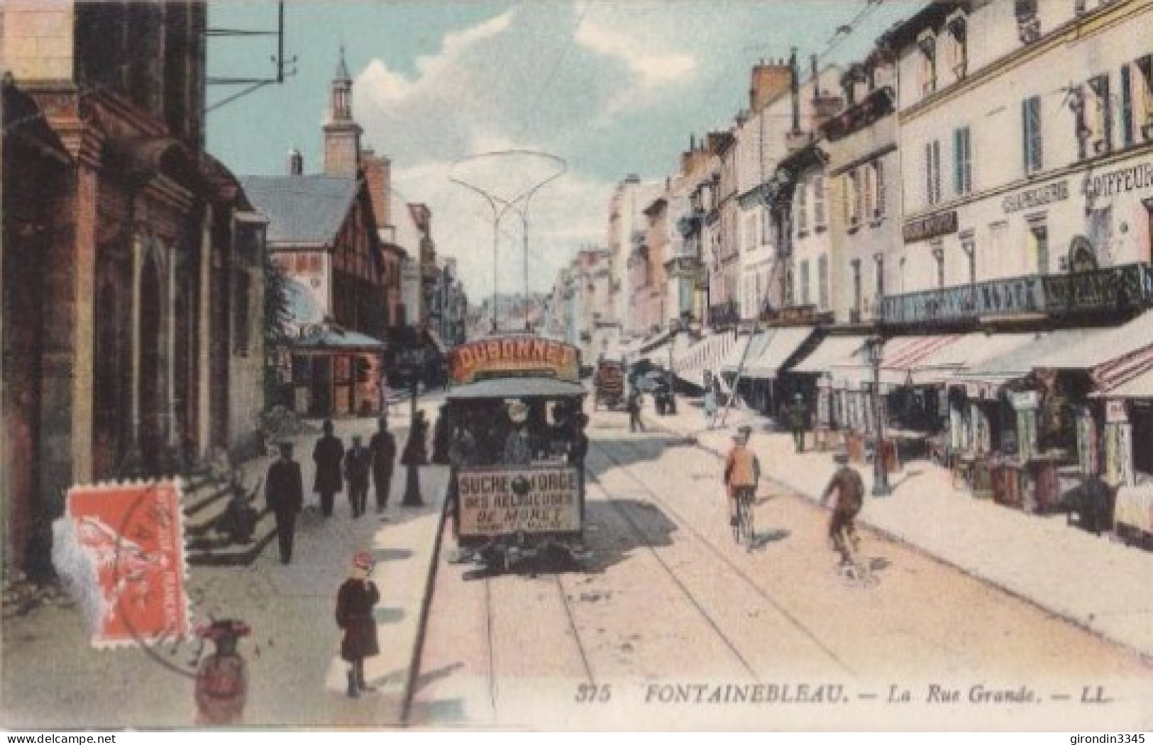 SEINE ET MARNE FONTAINEBLEAU La Rue Grande Tramway Pub Dubonnet - Fontainebleau