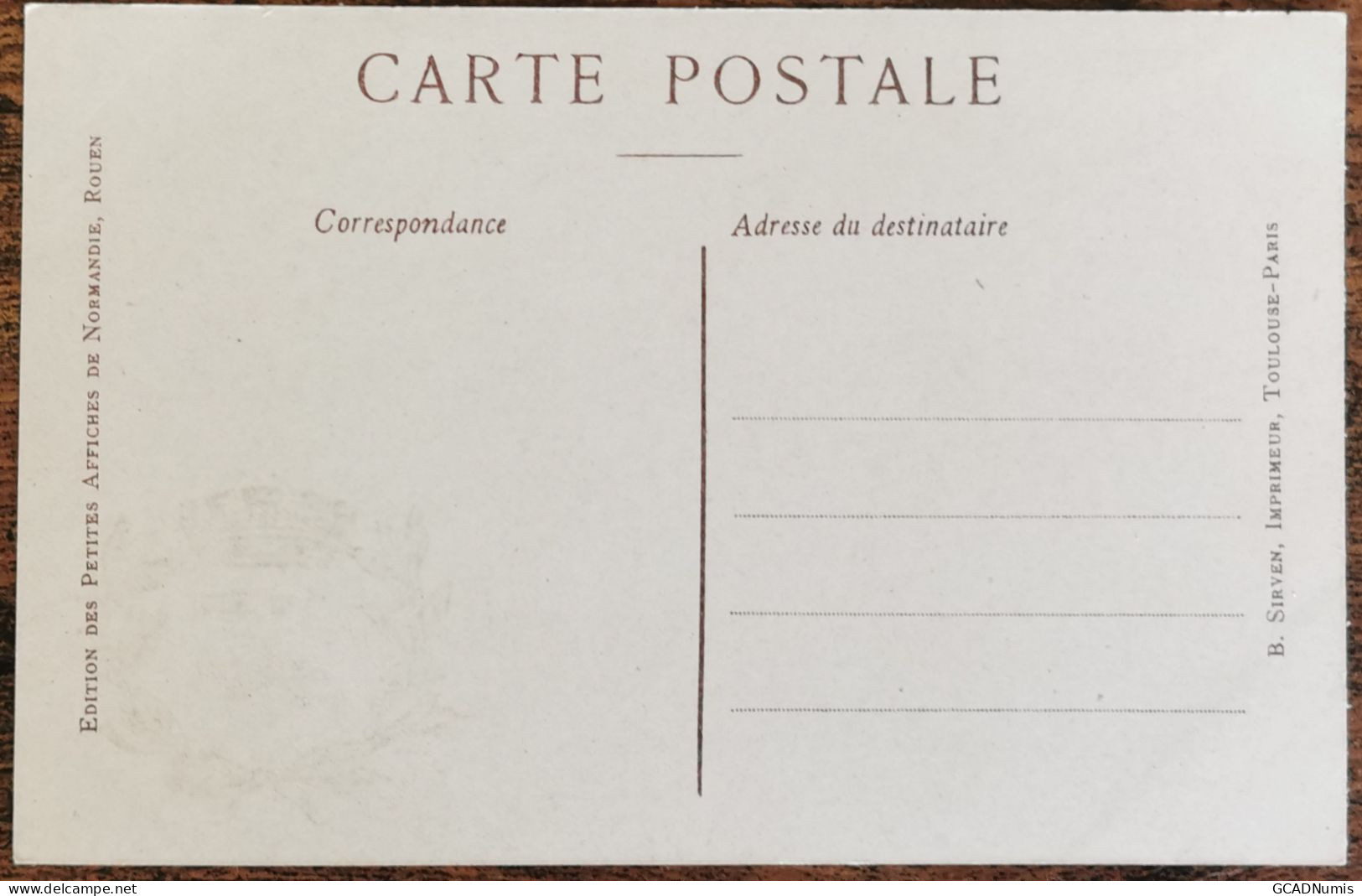 CARTE POSTALE Billet 1 Franc Chambre De Commerce De La ROCHE S/ YON - Vendée - La Roche Sur Yon