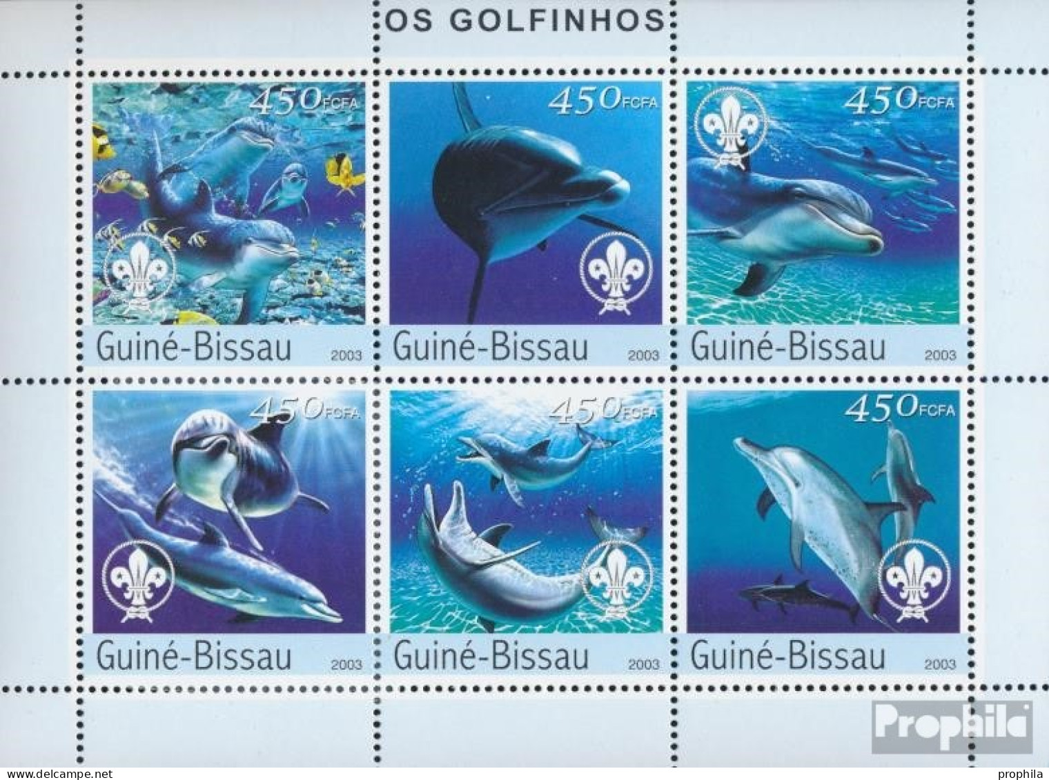 Guinea-Bissau 2584-2589 Kleinbogen (kompl. Ausgabe) Postfrisch 2003 Delfine Und Pfadfinder - Guinea-Bissau