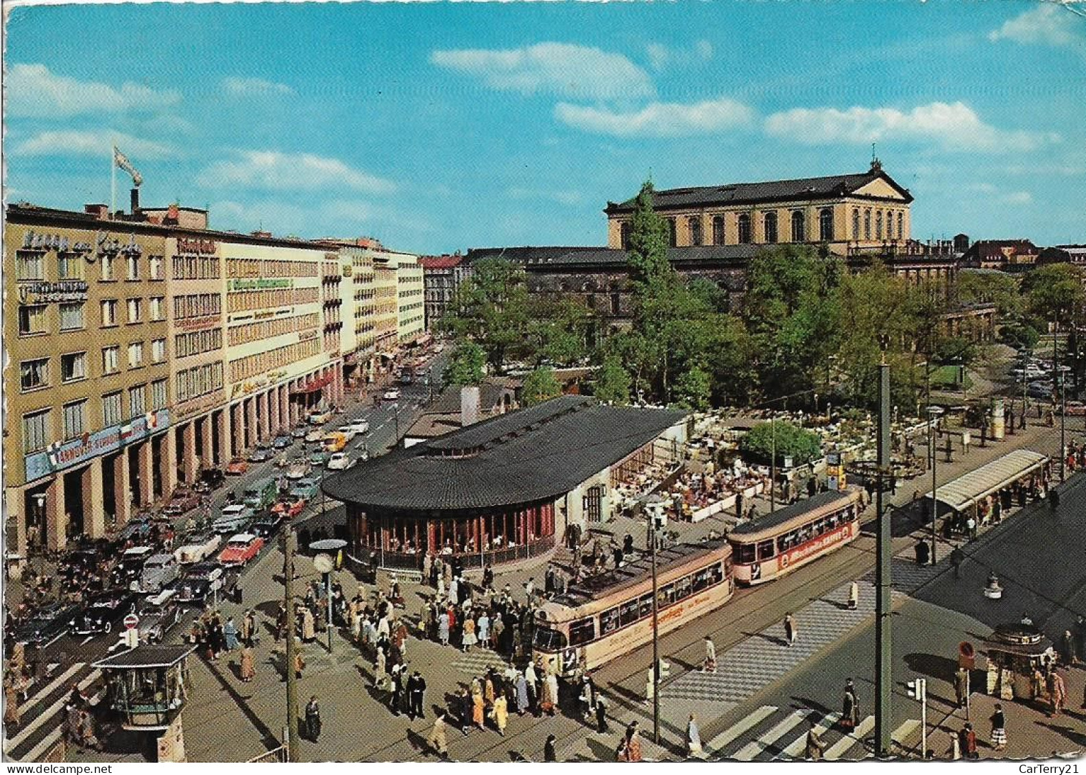 CPSM. ALLEMAGNE (BASSE SAXE). HANOVRE. Café Am KRÖPCKE. OPERA. VOITURES, TRAM. - Hannover