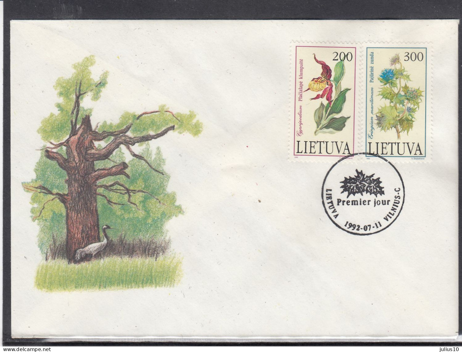 LITHUANIA 1992 Red Book Flowers FDC Mi 499-500 #LTV255 - Lituania