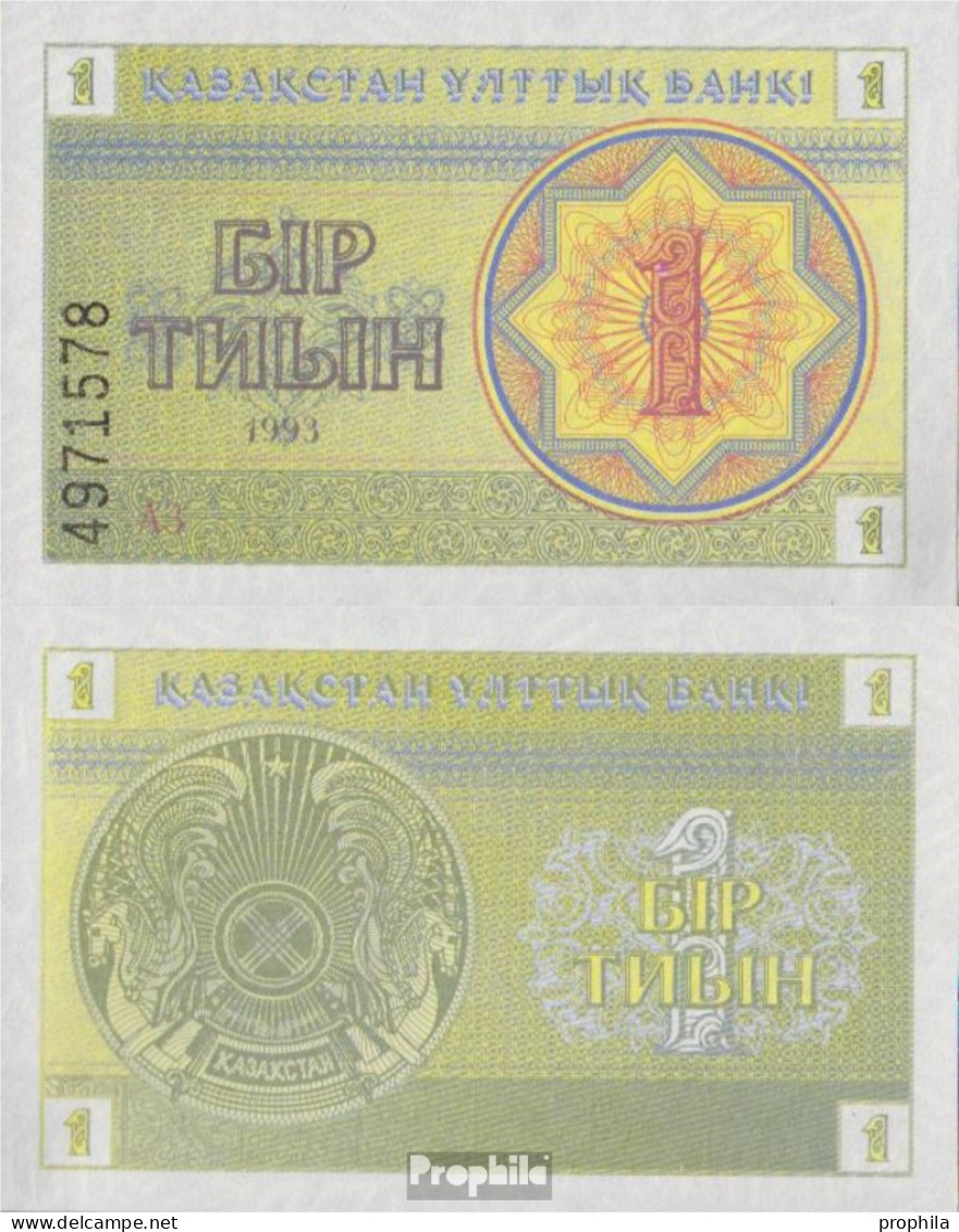 Kasachstan Pick-Nr: 1c Bankfrisch 1993 1 Tyin - Kazakhstán
