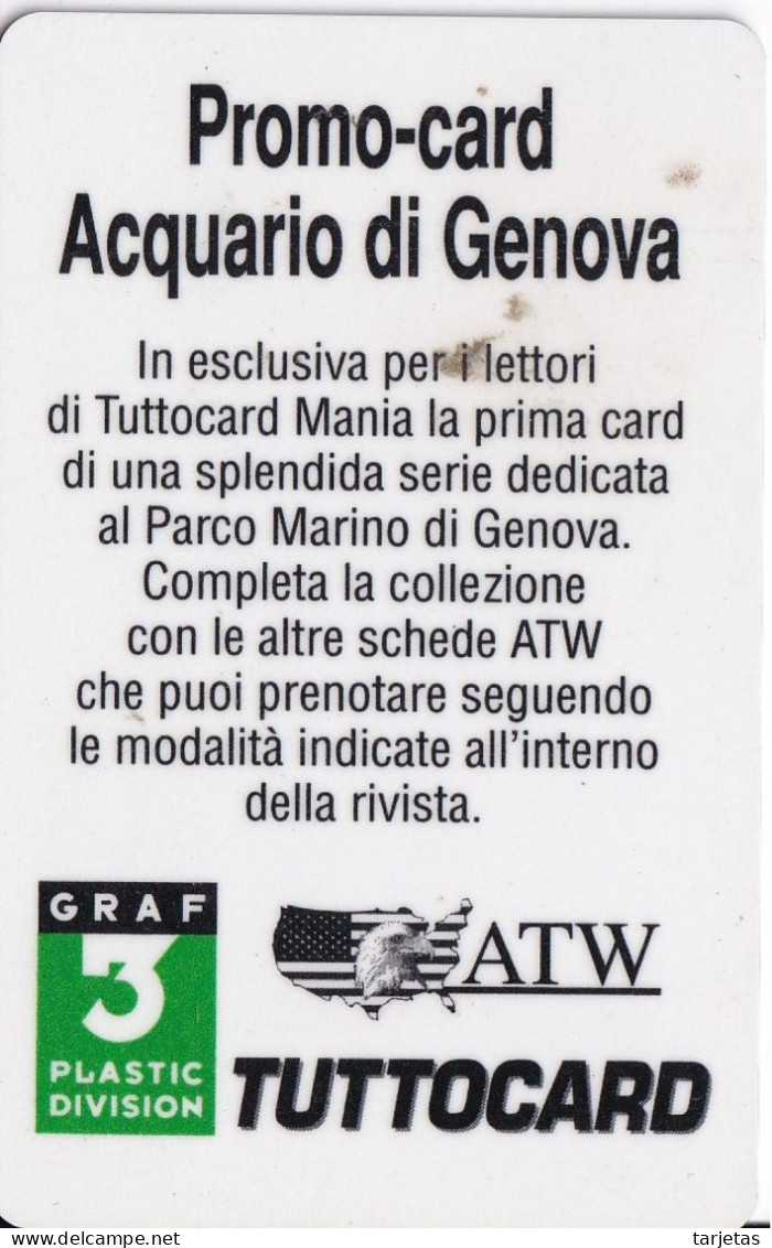 TARJETA DE ITALIA DE ATW DE ACQUARIO DI GENOVA (DELFIN-DOLPHIN) - Erreurs & Variétés