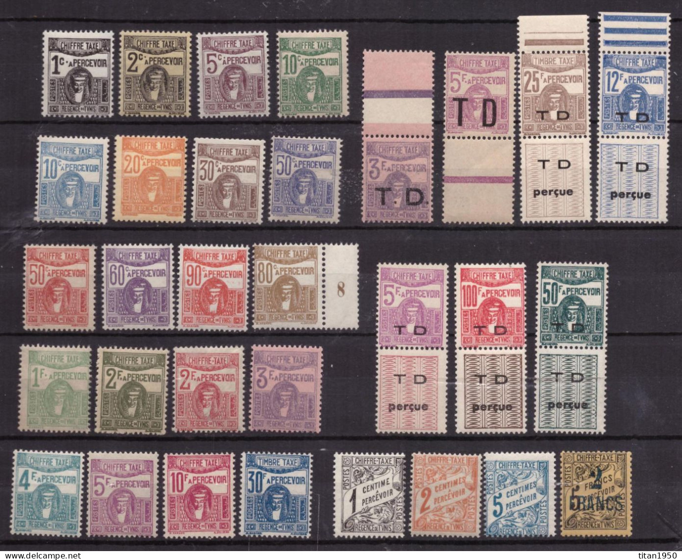 TUNISIE - Timbres-taxe : 1923 - 1950 - Lot De 31 Timbres Neufs **   Cote 61,75 € - Timbres-taxe