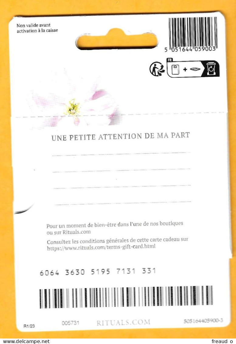 Carte Cadeau RITUALS - R1.23 - - Tarjetas De Regalo