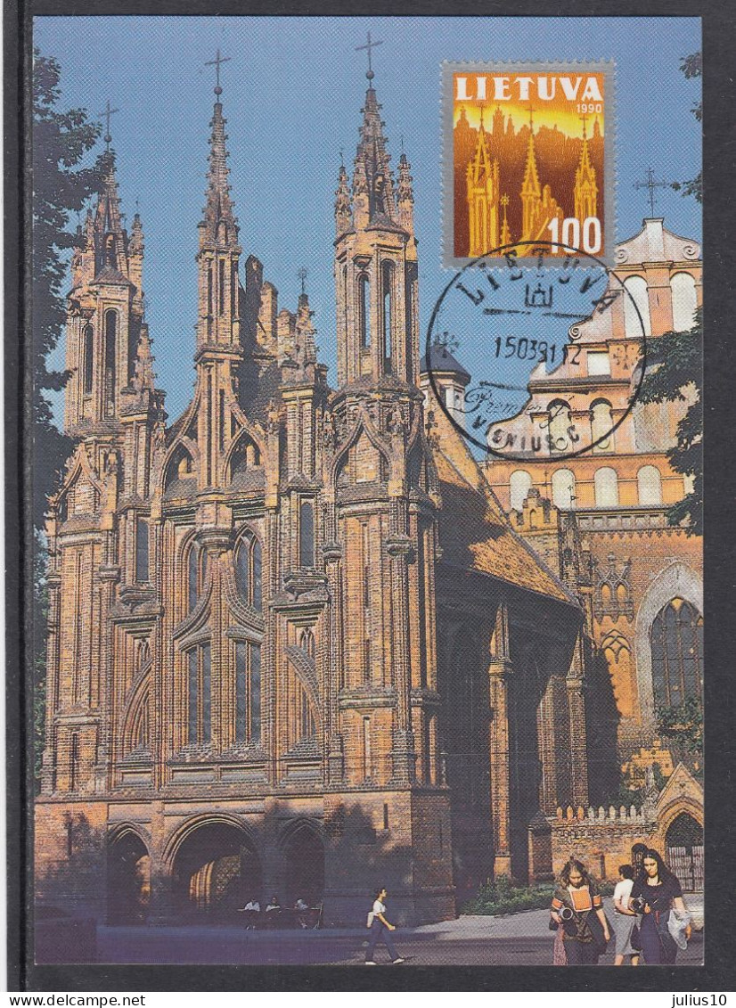 LITHUANIA 1991 Maximum Card Vilnius Anne Church #LTV256 - Lituanie