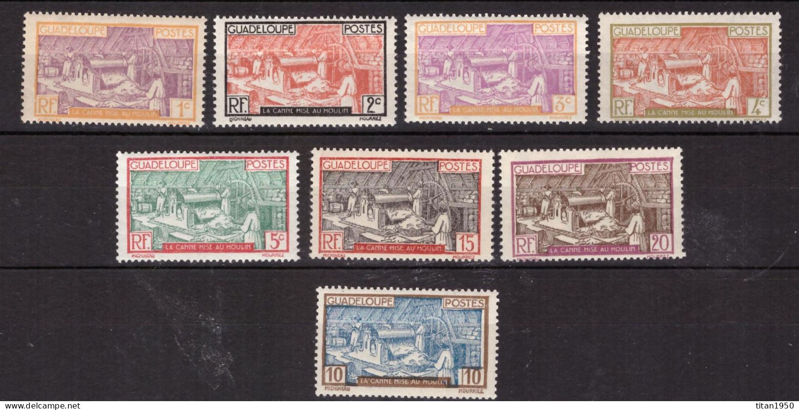 GUADELOUPE - Travail De La Canne à Sucre - Lot De 8 Timbres Neufs **  -  Cote 6 € - Ungebraucht